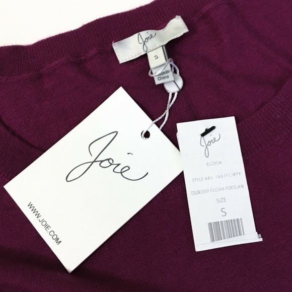 Joie 'Je Suis Flirty' Eloisa Fuchsia Sweater - Picture 5 of 8